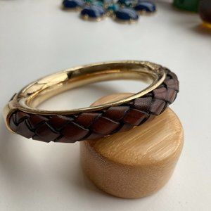 Leather and gold toned Michael Kors bracelet